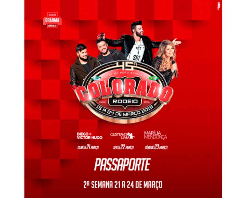 Programação da Festa do Peão de Colorado 2019