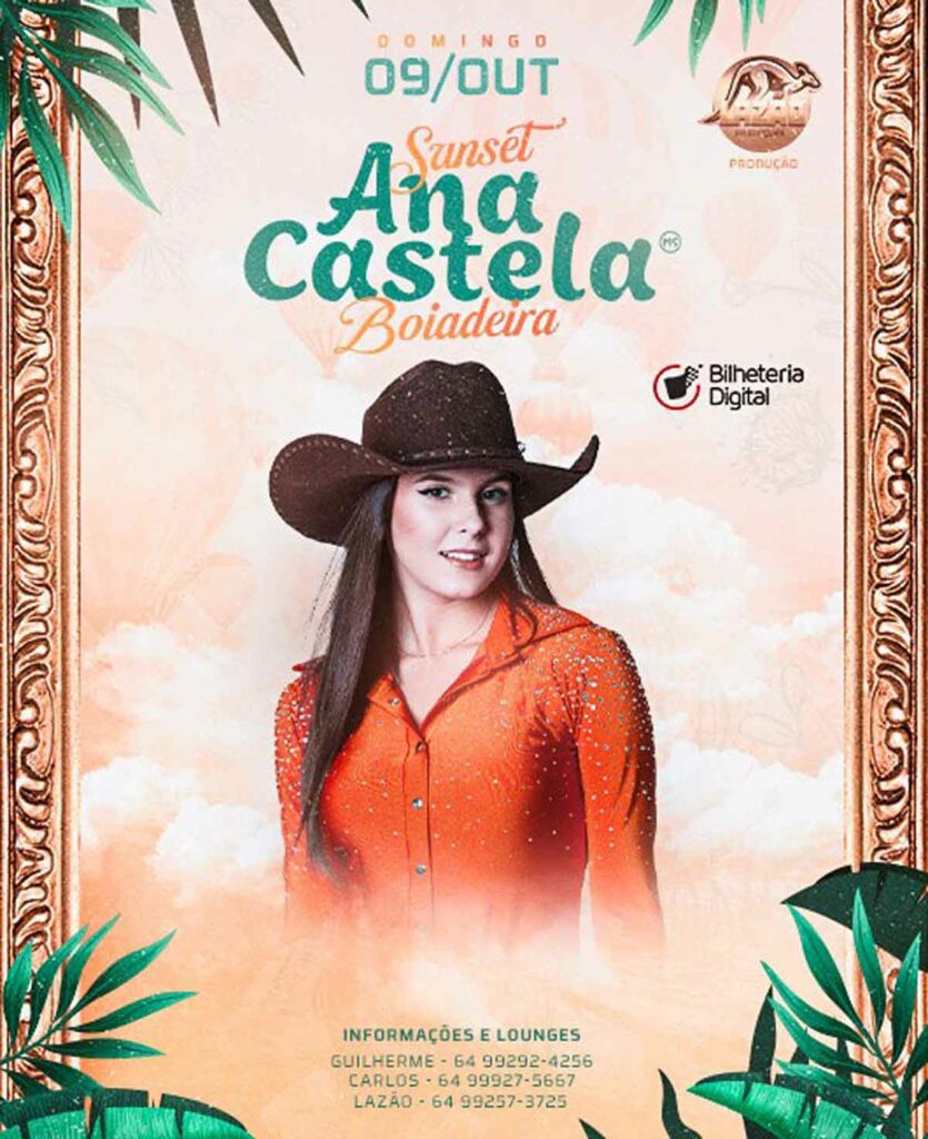 Ingressos para o show de Ana Castela em Mineiros Ache Festas