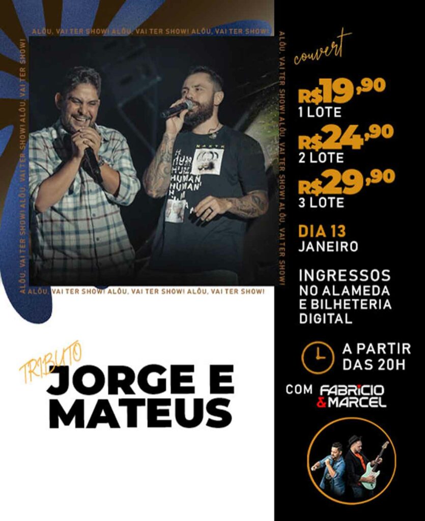 Ingressos para o Tributo Jorge e Mateus em Bauru - Ache Festas